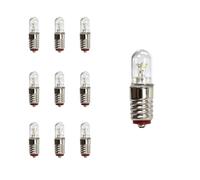VerkoDriva Paquet De 10, Ampoule À Vis LED E5.5 3V 6V, Modèle De Lumières | Chaude/blanche, Ampoule Micro Indicateur LED For Train Miniature, Éclairage De Noël(White,6V)