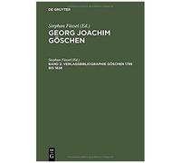 Verlagsbibliographie Göschen 1785 Bis 1838
