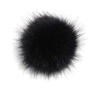 Verliked 12 Cm Fausse Fourrure Pom Fausse Fourrure Cheveux Moelleux Pompon Boule Bricolage Poms Boule pour Chapeaux écharpes Gants Sacs Le Noir