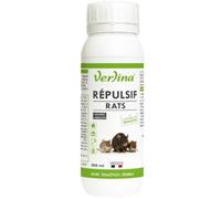 Verlina Répulsif Rats et Souris Naturel, Huile Essentielle de Menthe Poivrée, 500 ML, Intérieur et Extérieur, Prêt à l'emploi, 25 m Linéaires, 30 Jours d'action