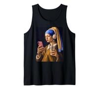 Vermeer Fille avec Boucle d'oreille Perle drôle Art Peintre Débardeur