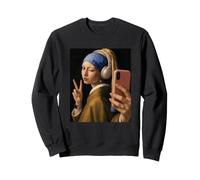 Vermeer Fille avec Boucle d'oreille Perle drôle Art Peintre Sweatshirt