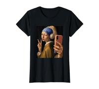 Vermeer Fille avec Boucle d'oreille Perle drôle Art Peintre T-Shirt Graphique avec Valeur