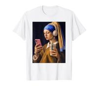 Vermeer Fille avec Boucle d'oreille Perle drôle Art Peintre T-Shirt Graphique avec Valeur