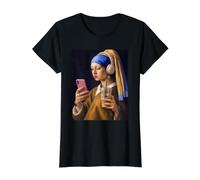 Vermeer Fille avec Boucle d'oreille Perle drôle Art Peintre T-Shirt Graphique avec Valeur
