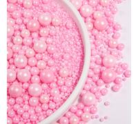 Vermicelles roses pour la décoration de gâteaux, sucre perlé blanc rond, vermicelles pour glaces, petits gâteaux, pâtisserie, biscuits, garniture de gâteaux, convient pour les fêtes de mariage, annive
