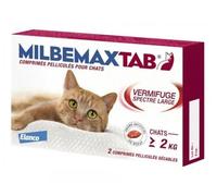 VERMIFUGE À LARGE SPECTRE GRAND CHATS & CHATONS 2 COMPRIMÉS poids 2 à 12 KG