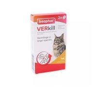 VERMIFUGE Beaphar VERkill GRAND Chats 2 - 12 kg Boite de 2 comprimés Insectifuge