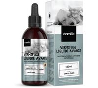 Vermifuge Chat et Chien Liquide, 120ml, Anti vers Intestinaux, Pipette Compte-Gouttes - À Base de Noix de Coco Absinthe, A413
