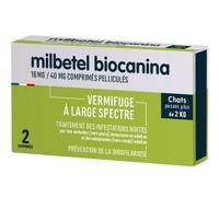 BIOCANINA VERMIFUGE MILBETEL CHAT - Comprimé pelliculé sécable antiparasitaire Comprimé(S) 2 pc(s)