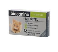 Vermifuge Pour Chat - Biocanina - Milbetel - 2kg - 2 Comprimés - Cestodes Et Nématodes