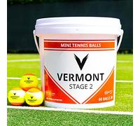Vermont Balles de Mini-Tennis | 3 Niveaux de Balle en Plusieurs Tailles de Pack | Approuvées par l’ITF (Niveau 2 (Orange), Pack de 12)
