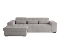 Vermont - canapé d'angle gauche - 4 places - convertible avec coffre - en velours côtelé - Gris clair Gris clair G