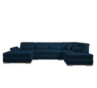 Vermont - Canapé d'angle panoramique en U - XXL - Droit - Bleu pétrole Bleu pétrole G