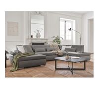 Vermont - canapé panoramique d'angle droit - 7 places - convertible - en tissu - Gris