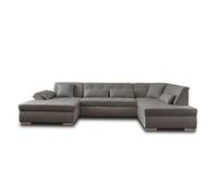 Vermont - canapé panoramique d'angle droit - 7 places - convertible - en tissu - Gris Gris G