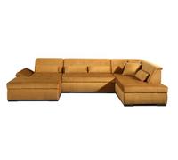 Canape angle fixe LISA DESIGN 7 places en polyester jaune 197 x 335 x 77 cm Jaune G