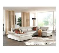 Vermont - canapé panoramique d'angle droit - 7 places - XXL - en velours - Beige Beige G