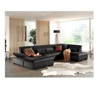 Vermont - canapé panoramique d'angle droit - 7 places - XXL - en velours - Gris foncé Gris foncé G