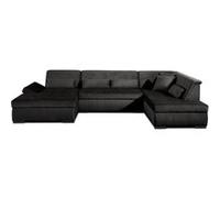 Vermont - canapé panoramique d'angle droit - 7 places - XXL - en velours - Gris foncé