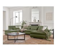 Vermont - canapé panoramique d'angle gauche - 7 places - convertible - en tissu - Vert sauge Vert sauge G