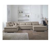 Vermont - canapé panoramique d'angle gauche - 7 places - XXL - Beige