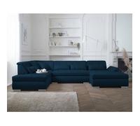 Vermont - canapé panoramique d'angle gauche - 7 places - XXL - Bleu pétrole