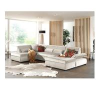 Vermont - canapé panoramique d'angle gauche - 7 places - XXL - en velours - Beige Beige