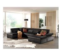 Lisa Design - Canapé Panoramique d'angle Gauche - Vermont en Velours - Grand Sofa XXL Gris Foncé 7 Places - Salon