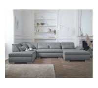Vermont - canapé panoramique d'angle gauche - 7 places - XXL - Gris clair