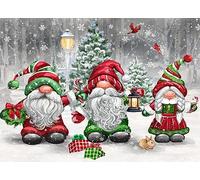 Vermont Christmas Company Box of 'Christmas Gnomes' Christmas Cards - 15 Cards & 16 Foil Lined Envelopes - Packed in Attractive Red Box - Cards measure 4 1/2" x 6 1/4" Folded