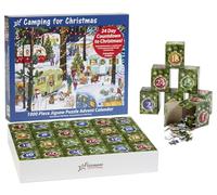 Vermont Christmas Company Calendrier de l'Avent 1000 pièces de camping pour Noël - 24 sections de puzzle à compléter - Compte à rebours jusqu'à Noël chaque jour en décembre