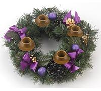 Vermont Christmas Company Couronne de l'Avent avec des Rubans Violets