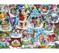 Vermont Christmas Company Puzzle « boules à neige » de 550 pièces, 61 x 45,7 cm, grand puzzle de Noël pour adultes et jeunes adultes