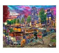 Vermont Christmas Company Puzzle « Canal d'Amsterdam » 1000 pièces - Grandes pièces - Entièrement emboîtables et de Forme aléatoire