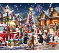 Vermont Christmas Company Puzzle Concours Bonhomme de Neige 1 000 pièces, Puzzle de Noël Grande pièce, pièces emboîtables et aléatoires, 76,2 x 61 cm