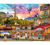 Vermont Christmas Company Puzzle Coucher de Soleil Parisien 550 pièces - Grandes pièces - Entièrement emboîtables et de Forme aléatoire - 61 cm x 45,7 cm