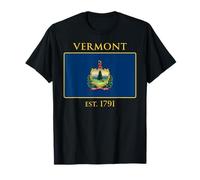 Vermont Flag 14th US State 1791 Vermont Native T-Shirt