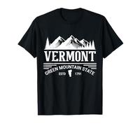 Vermont The Green Mountain State Estd 1791 Souvenir Vintage T-Shirt