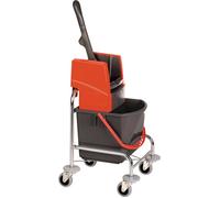 VERMOP Chariot de nettoyage seaux de 1 x 17 l et presse tube d’acier