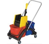 VERMOP set chariot de ménage seau 2x17l presse/poignée/support/5 serpillières (9000472064)