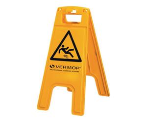 VERMOP Panneau d'avertissement attention danger de glissement 275 mm 565 mm jaune / noi Quantité:1