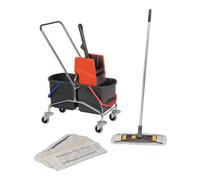 VERMOP Vermop Set chariot de nettoyage Seaux 2x17l et presse en plastique avec manche/support / 4 serpillières Quantité:1