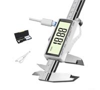 Vernier numérique rechargeable - Précision de 001 mm - Appareil de mesure électronique en acier inoxydable avec grand écran LCD Plus pour étrier USB - Mesures industrielles et professionnelles (E)