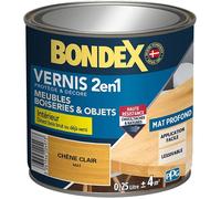 Vernis 2 en 1 Haute Résistance-Protège et Embellit le bois-Chêne Clair Mat-0,25 Litre