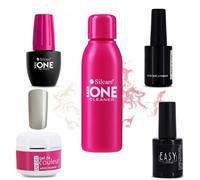 Vernis à ongle - Kit French 3 UV/LED - Rose laiteux - Blanc céleste - Inclus primer, top coat, cleaner