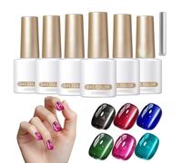 Vernis à ongles - 6 couleurs magnétiques - Pointe française - Vernis à ongles - Pour Halloween, Noël, maquillage, fête, mariage, occasions spéciales