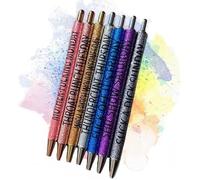 Vernis a ongles,7pcs Stylos drôles,Stylos d’humeur sept jours de la semaine,Stylos à paillettes Juron,Cadeau de bureau [D431550775]