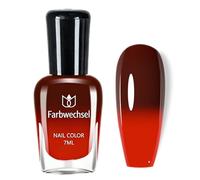 Vernis à ongles à base d'eau rouge nacré - Longue durée - Vernis à ongles non toxique à température contrôlée par la température - Avec effet changement de couleur