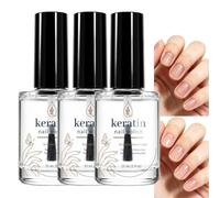 Vernis à ongles à la kératine renforçant et nourrissant, durcisseur à ongles vernis à ongles transparent extra fort et croissance, sérum et soin réparateur hydratants transparents (3pcs)